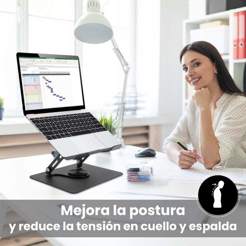 SOPORTE PARA PORTATIL METALICO - GIRATORIO - AJUSTABLE